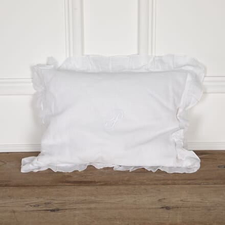 'P' Monogrammed Linen Cushion RT0126477