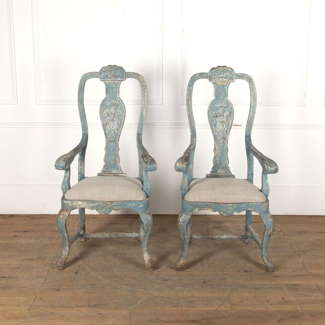 Pair of 18th Century Italian Painted Armchairs CH7531912