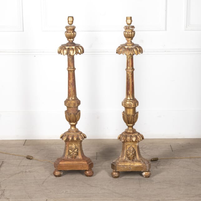 Pair of 18th Century Giltwood Lamps LL6023963