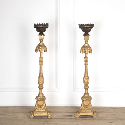 Pair of 18th Century Tall Giltwood Candlesticks DA3421803