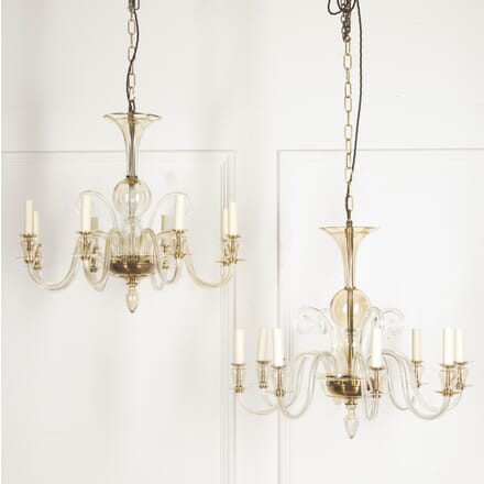 Pair of 1950s Bohemian Glass Chandeliers LL2119092