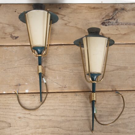 Pair of 1950s French Lantern Sconces by Maison Arlus LL2927822