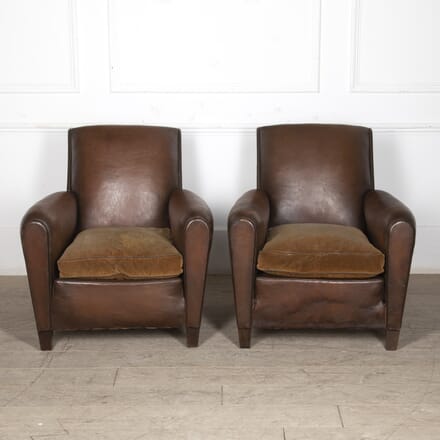 Pair of 20th Century Leather Club Chairs CH1524697