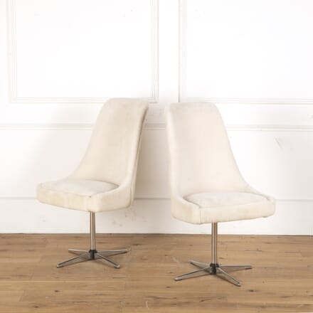 Pair of 1970s Swivel Office Chairs in English Shearling ST5358106