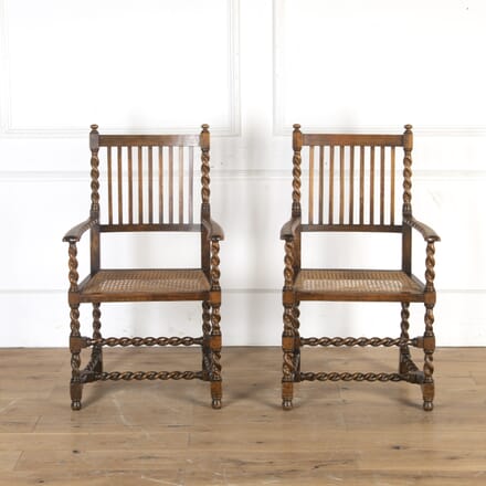 Pair of 19th Century Arts & Crafts Barley-Twist Chairs CH5913875