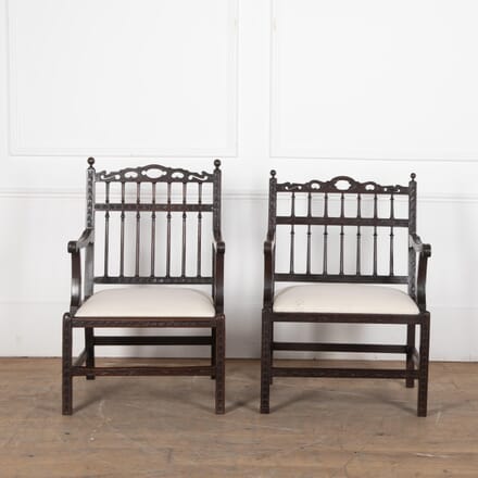 Pair of 19th Century Colonial Open Armchairs CH6230300