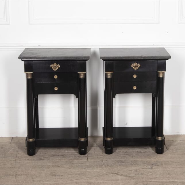 Pair of 19th Century Ebonised Empire Bedside Tables BD4530460