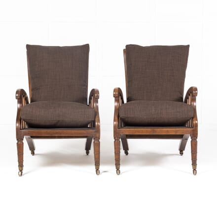 Pair of 19th Century English Beech Armchairs CH0624086