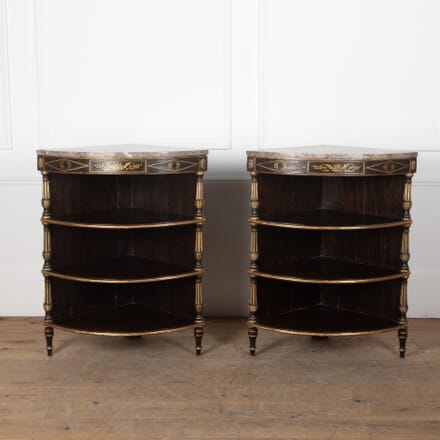 Pair of 19th Century English Marble Top Corner Cabinets BU0328880
