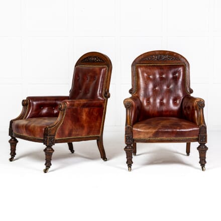 Pair of 19th Century English Oak Armchairs CH0626232