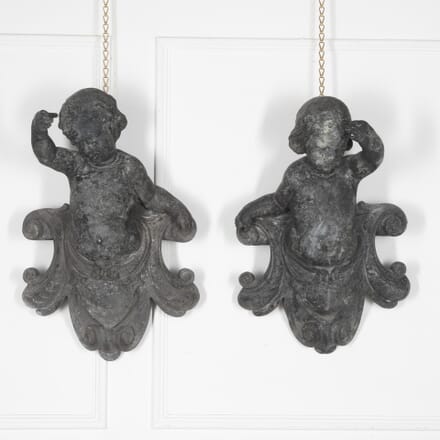 Pair of 19th Century French Cast Alloy Putti Figures DA6030770