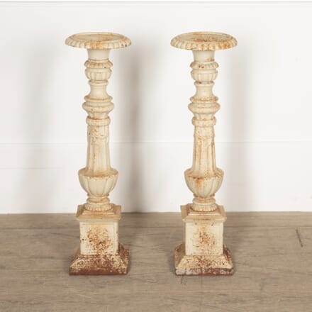 Pair of 19th Century French Cast Iron Candle Stands DA8429463