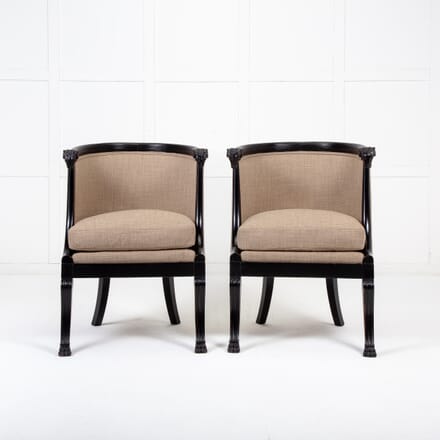 Pair of 19th Century French Ebonised Chairs CH0623412