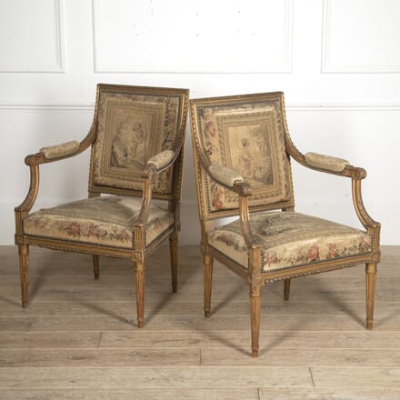 Pair of 19th Century French Gilt Armchairs CH3516015