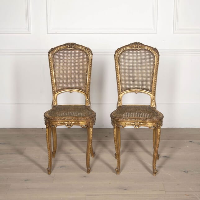 Pair of 19th Century French Gilt Side Chairs CH5231456