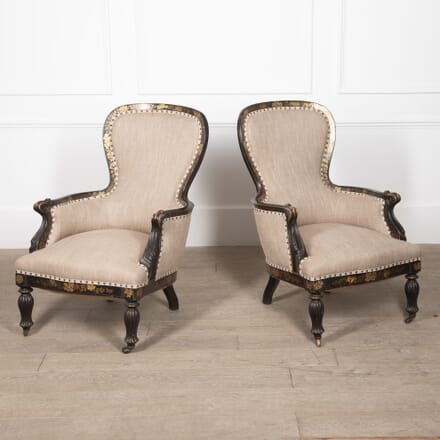 Pair of 19th Century French Lacquer Chairs CH4029193