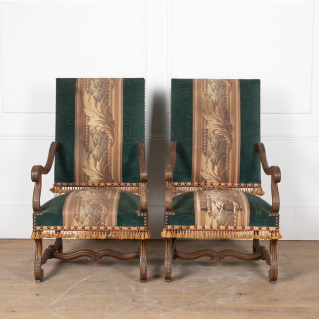 Pair of 19th Century French Oak Framed Armchairs CH8528608