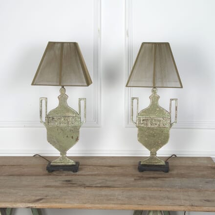Pair of 19th Century French Painted Table Lamps LT3629656