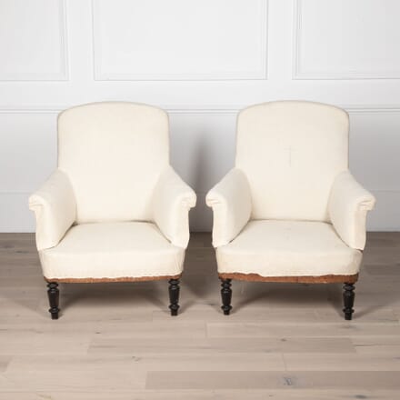 Pair of 19th Century French Squareback Country House Armchairs CH7231468