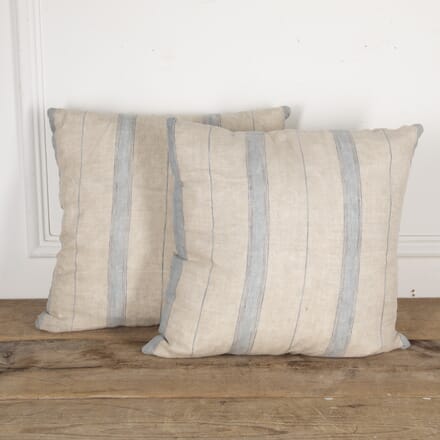 Pair of 19th Century French Striped Linen Cushions RT1523629