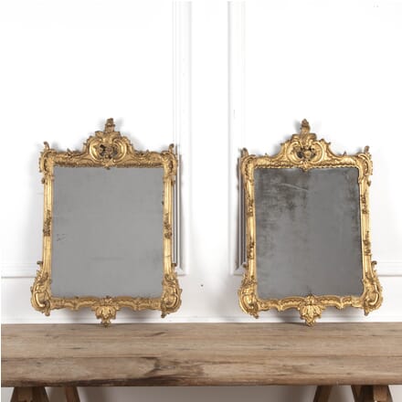 Pair of 19th Century Gilt Louis XV Style Mirrors MI3427535