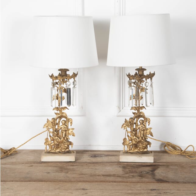 Pair of 19th Century Gilt Metal Table Lamps LT8028027