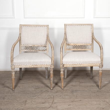 Pair of 19th Century Gustavian Armchairs CH6027324