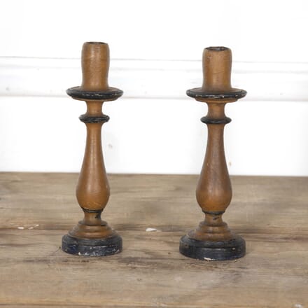 Pair of 19th Century Hand Carved French Candlesticks DA4424795