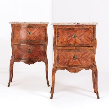 Pair of 19th Century Italian Bedside Cabinets with Marble Tops BD0626721