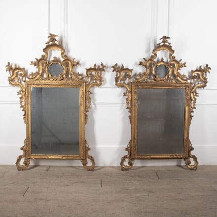 Pair of 19th Century Italian Giltwood Florentine Mirrors MI3430639