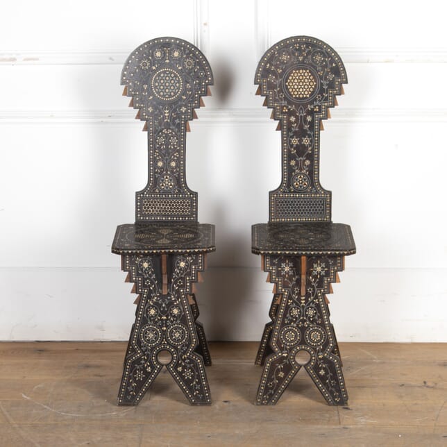 Pair Of 19th Century Italian Hall Chairs CH6923788