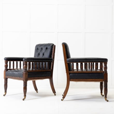 Pair of 19th Century Large Scale Oak Armchairs CH0619160