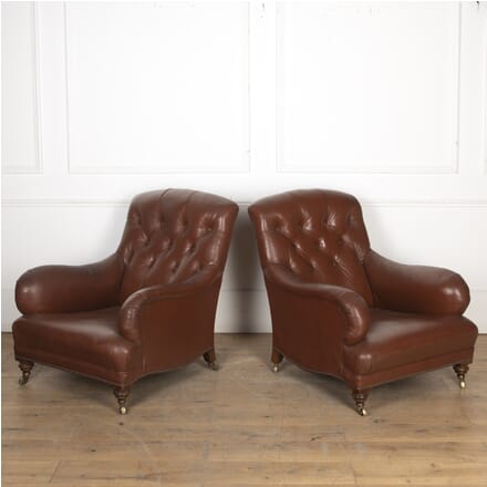 Pair of 19th Century Leather Club Chairs in the Style of Howard and Sons CH1023548