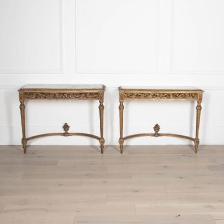 Pair of 19th Century Louis XVI Giltwood Console Tables CO4532459