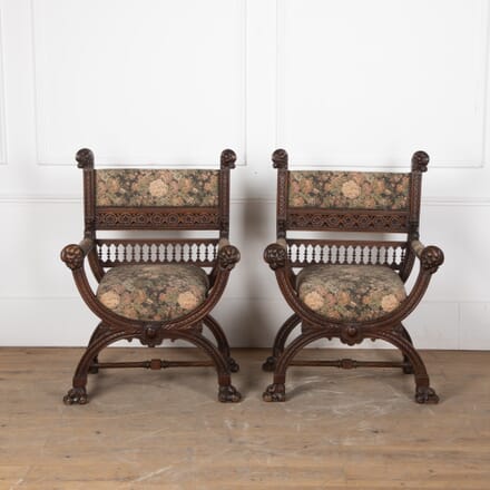 Pair of 19th Century Renaissance Style Armchairs CH8528610