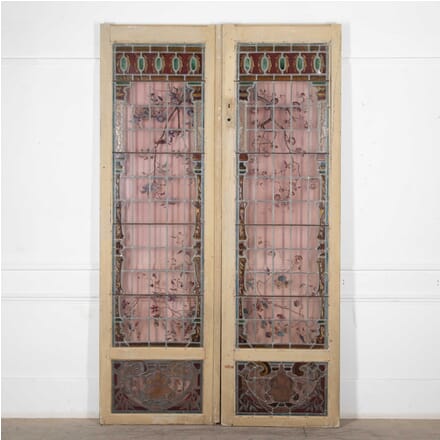 Pair of 19th Century Tall Stained Glass Doors GA1527676