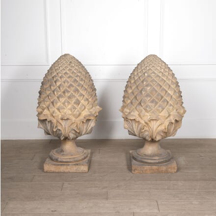 Pair of 19th Century Terracotta Pineapple Finials by J.M.Blashfield GA0921964