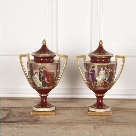 Pair of 19th Century Vienna Porcelain Vases DA8029491