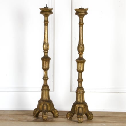 Pair of 19th Century Wooden Candlesticks DA7517626