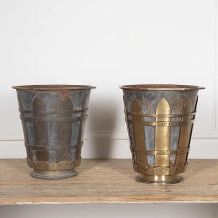 Pair of 19th Century Zinc and Brass Florist Buckets DA2928922