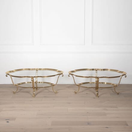 Pair of 20th Century Brass Tables by LaBarge CT3032875