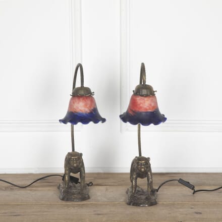 Pair of 20th Century Bronzed Table Lamps LTAuto33366
