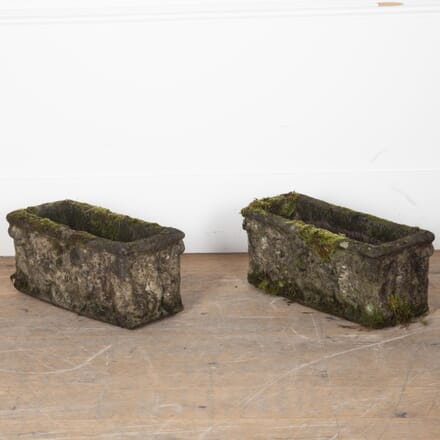 Pair of 20th Century Carved Reconstituted Stone Troughs GA9032081
