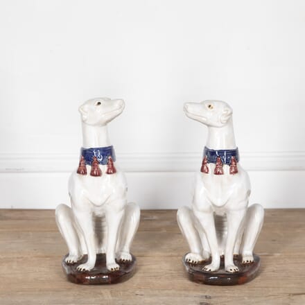 Pair of 20th Century Ceramic Italian Dogs DA2828083