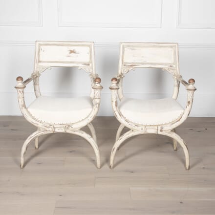 Pair of 20th Century Classical Painted Armchairs CH3831590