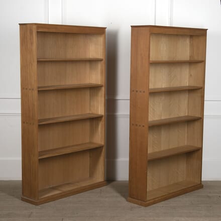 Pair of 20th Century Cotswold Oak Bookcases BK0521077