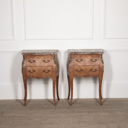 Pair of 20th Century French Bombe Bedside Commodes BD4528911