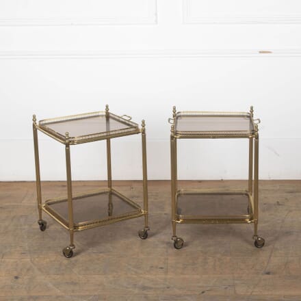 Pair of 20th Century French Brass and Glass Drinks Trolleys TS5331899