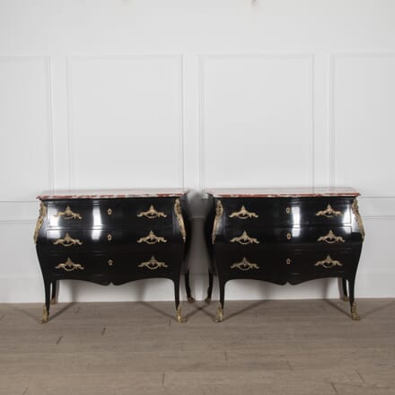 Pair of 20th Century French Ebonised Commodes CC5228624