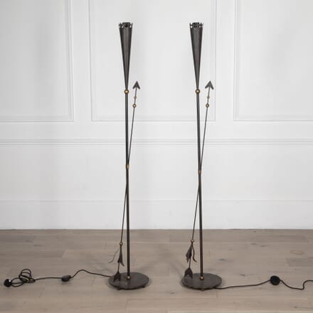Pair of 20th Century French Iron Arrow Standard Lamps LF4532466